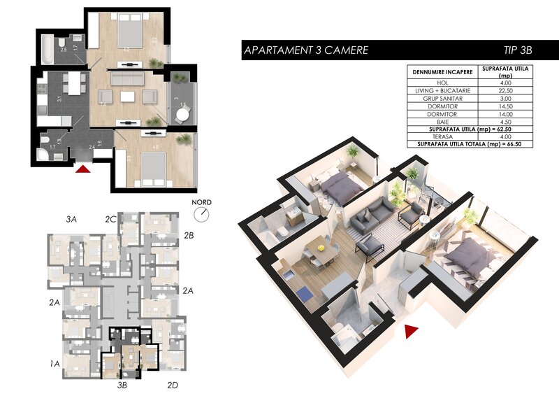 Rahova, apartament 3 camere incalzire in pardoseala, ansamblu nou